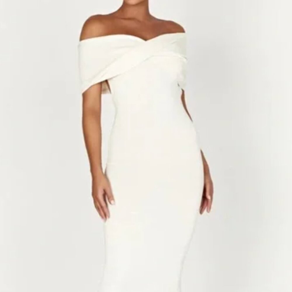 MESHKI Terese Off Shoulder Knit Maxi Dress - Cream